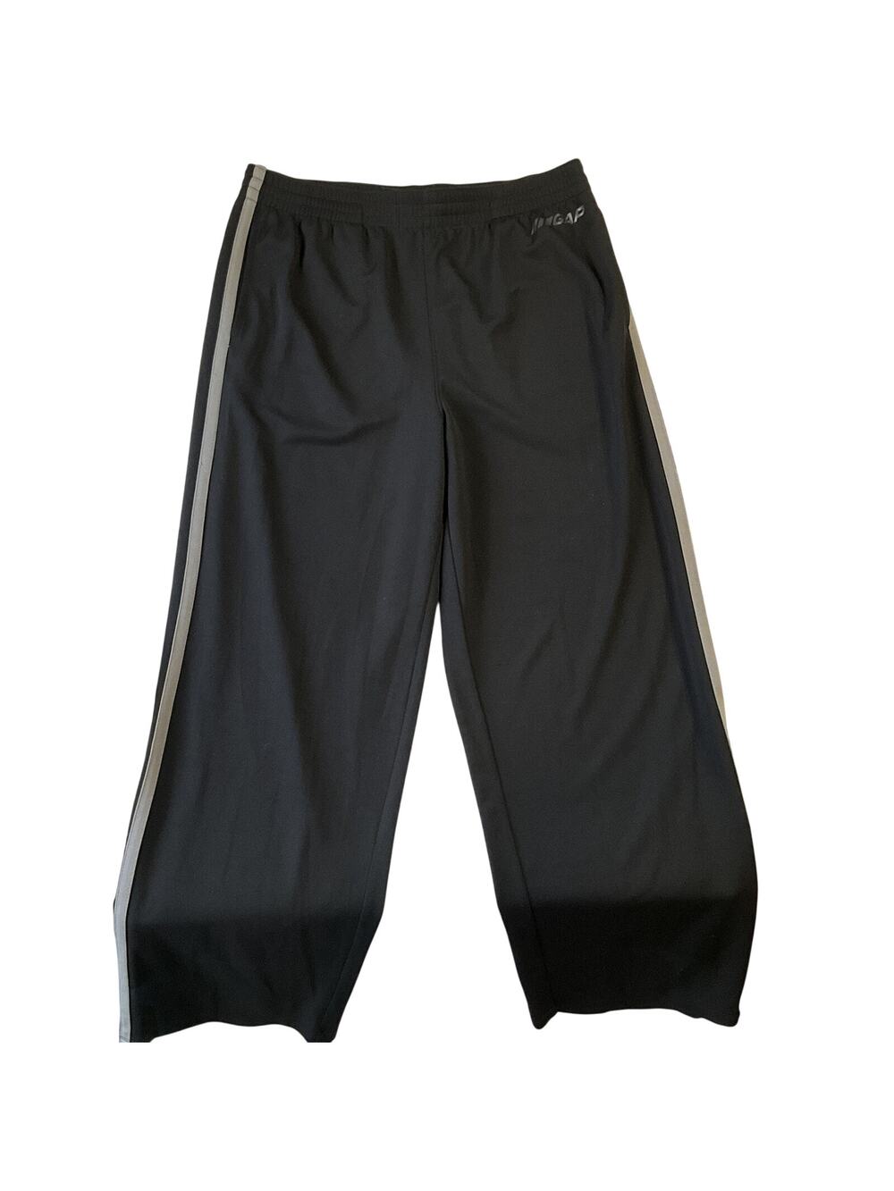 Gap Men Activewear Pants M Black Sweatpants Logo Stripe 29" Inseam 31" Inseam